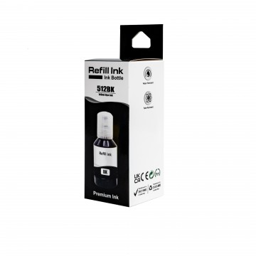 EPSON T512 / T502 / T522 / T552 Black EcoTank Ink Bottle 140ml